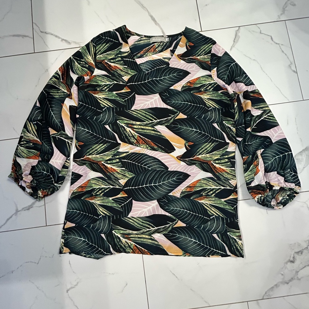 Leaf Patterned Women's Tunic Top - image 8